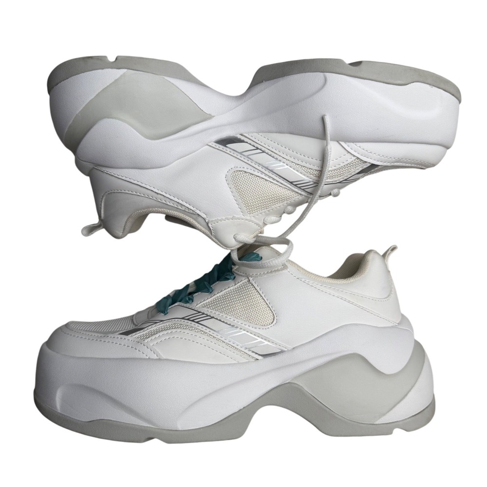 Zara Chunky Platform Sneakers‎ White Exaggerated Sole Y2K Style Streetwear 9